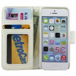 Wholesale iPhone 5C Simple Flip Leather Wallet Case (White)